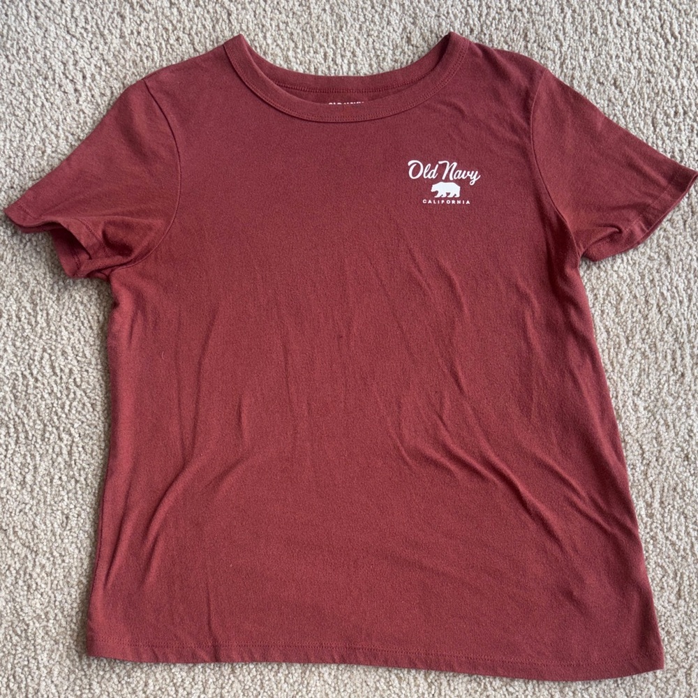 Old Navy Rust Tee with White Logo